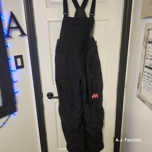 Helly Hansen Black Bib Overalls with Red Logo